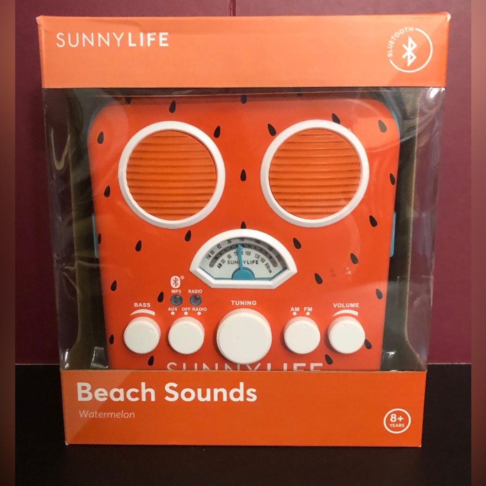 Sunnylife Beach Sounds Port. Radio Spk Retro Watermelon smart phone or tablet